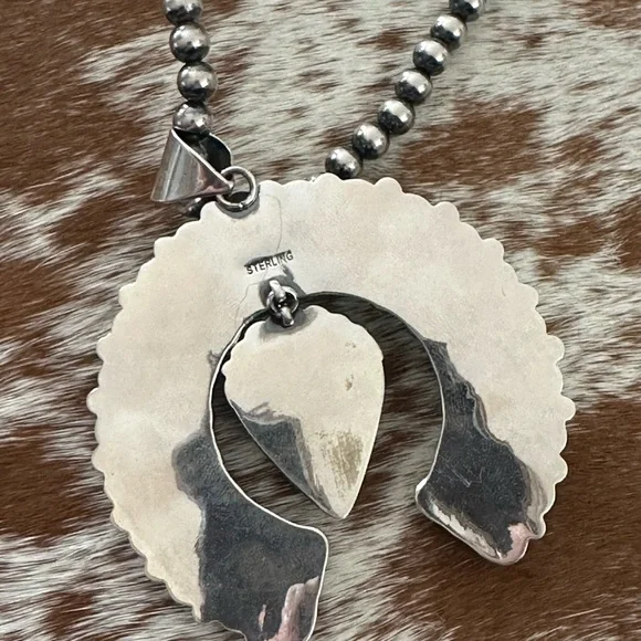 Sold ❤️ Turquoise mega naja southwestern sterling silver naja - Picture 8 of 10